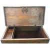 Image 2 : Primitive Wood and Metal Trunk- Double Clasp- Tray Inside- 31"L X 23"H X 21"D