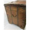 Image 3 : Primitive Wood and Metal Trunk- Double Clasp- Tray Inside- 31"L X 23"H X 21"D