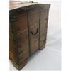 Image 4 : Primitive Wood and Metal Trunk- Double Clasp- Tray Inside- 31"L X 23"H X 21"D