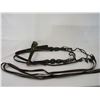 Image 1 : Nice Old Unmarked Dotted Headstall- Iron Conchos- Horsehead Rosettes- Old Military Bit With Rein Cha