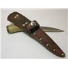 Image 2 : Marked AJS Antler Handled Knife- Engraved= 3.75" Blade- 4" Handle- Sheath