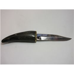 Unmarked Antler Handled Knife- 4" Stainless Blade- 4" Handle