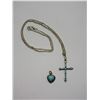 Image 1 : Marked OTO .925 Necklace With Pendant 10.5"- Turquoise