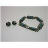 Image 1 : Marked Sterling and Turquoise Bracelet and Earrings