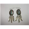 Image 1 : Marked Sterling NN and Turquoise Earrings