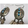 Image 2 : Marked Sterling NN and Turquoise Earrings