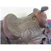 Image 2 : Unmarked Padded Seat Saddle- 14" Seat- Tooled- Good User