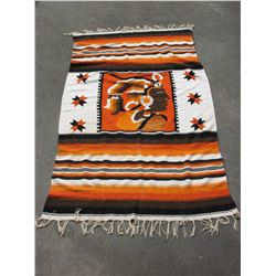 Mexican Style Rug- Fringed- 79" X 45"