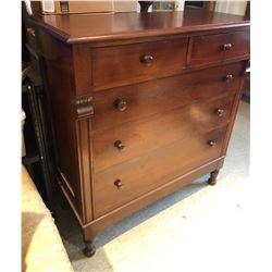 ANTIQUE 5 DRAWER ROSEWOOD DRESSER