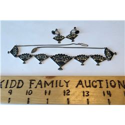 STERLING SILVER NECKLACE AND EARRINGS SET
