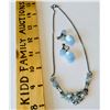 Image 1 : DESIGNER PALE BLUE GEM STONE NECKLACE & EARRING SET