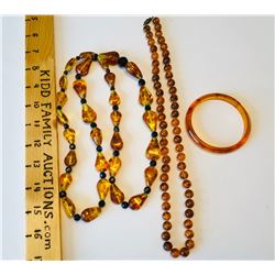 GR OF 3, AMBER LOOK NECKLACES & BANGLE