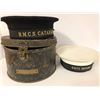 Image 1 : GR OF 3, HMCS NAVAL CAPS WITH ORIGINAL TIN CASE
