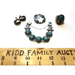 GR OF 4, BRACELET, BROACH, EARRINGS, RING
