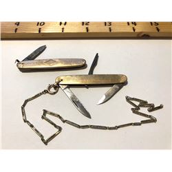 GR OF 2, MENS PACKET KNIVES W / CHAIN