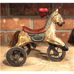 ANTIQUE SMALL WOOD TOY RIDING HORSE
