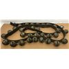 Image 1 : SLEIGH BELLS ON 5' LEATHER STRAP