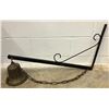 Image 1 : BRASS 'CHOW BELL' ON WROUGHT IRON BRACKET