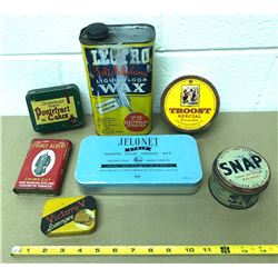 GR OF 7 VINTAGE TINS