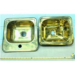 SET OF BRASS BAR SINKS - AS NEW