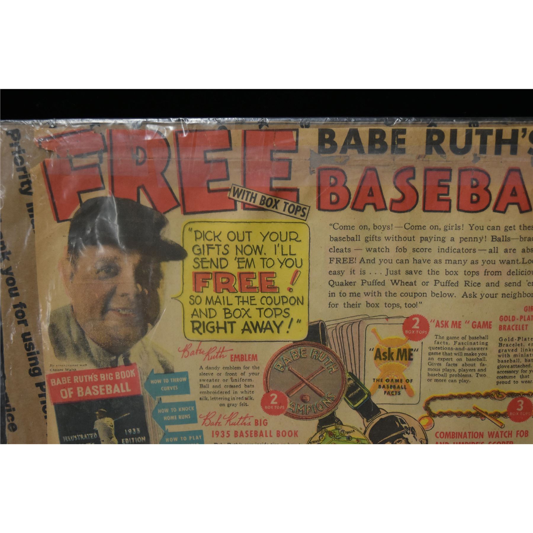 Vintage Babe Ruth Big League baseball gifts