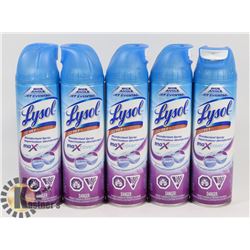 LOT OF 5 LYSOL DISINFECTANT SPRAY.