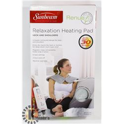 SUNBEAM NECK AND SHOULDERS HEATING PAD.