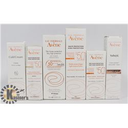 LOT OF NEW ASSORTED AVENE SKIN CARE PRODUCT.