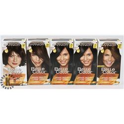 LOT OF 5 ASSORTED GARNIER HAIR DYE