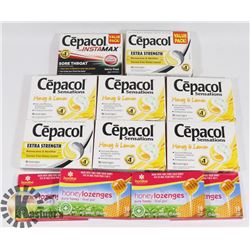 LOT OF ASSORTED SORE THROAT MEDICINE.