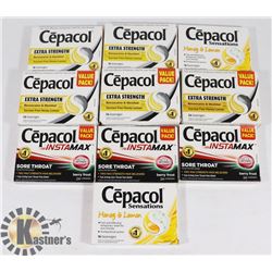 LOT OF ASSORTED SORE THROAT MEDICINE.