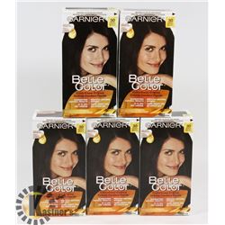 LOT OF 5 NEW GARNIER 30 DARK BROWN HAIR DYE