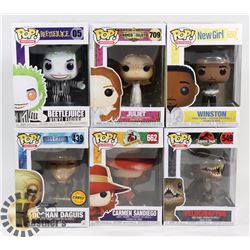 LOT OF 6 ASSORTED FUNKO POP VINYL FIGURES.