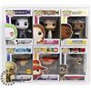 LOT OF 6 ASSORTED FUNKO POP VINYL FIGURES.