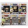 LOT OF 6 ASSORTED FUNKO POP VINYL FIGURES.