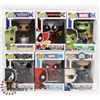 LOT OF 6 ASSORTED FUNKO POP VINYL FIGURES.