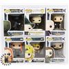 LOT OF 6 ASSORTED FUNKO POP VINYL FIGURES.