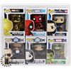 LOT OF 6 ASSORTED FUNKO POP VINYL FIGURES.