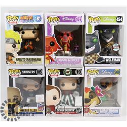 LOT OF 6 ASSORTED FUNKO POP VINYL FIGURES.
