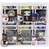 LOT OF 6 ASSORTED FUNKO POP VINYL FIGURES.
