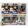 LOT OF 6 ASSORTED FUNKO POP VINYL FIGURES.