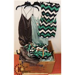 LOT OF ASSORTED KNIT OR WOVEN DRESSES.