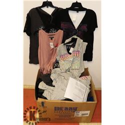 LOT OF PRINT CASUAL TOP W/SLEEVE, TANKS AND TOPS.