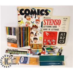 VINTAGE FLAT OF PENCILS EAGLE TURQUOISE #375