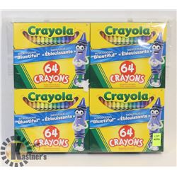 LOT OF 4 CRAYOLA 64 PACK