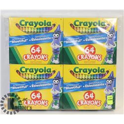 LOT OF 4 CRAYOLA 64 PACK