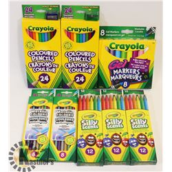 LOT OF ASSORTED CRAYOLA