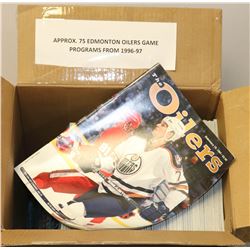 BOX OF APPROX 75 EDMONTON OILERS GAME PROGRAMS