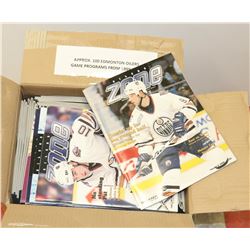 BOX OF APPROX 100 EDMONTON OILERS GAME PROGRAMS