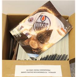 BOX OF APPROX 70 EDMONTON OILERS GAME PROGRAMS